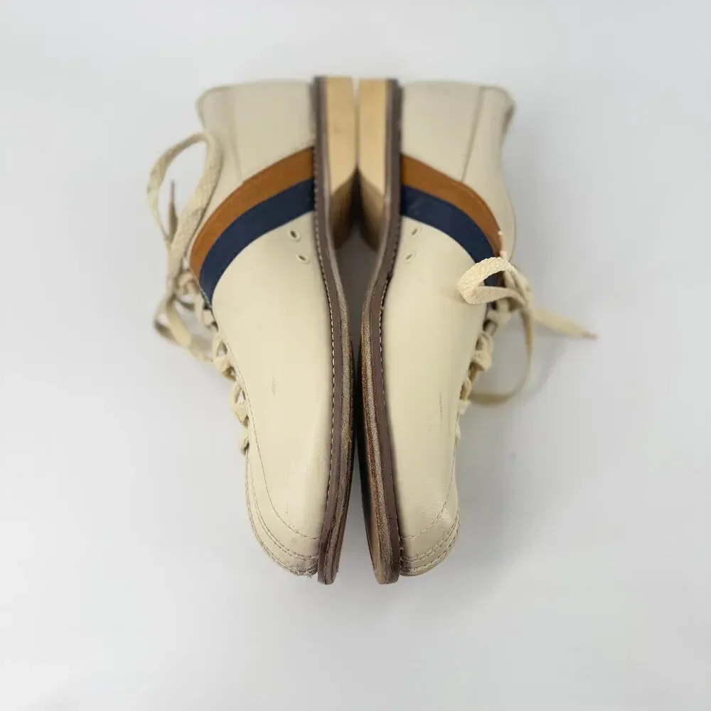 Vintage Striker Split Toe Bone Bowling Shoes Mens Size 9.5 Rockabilly Steampunk